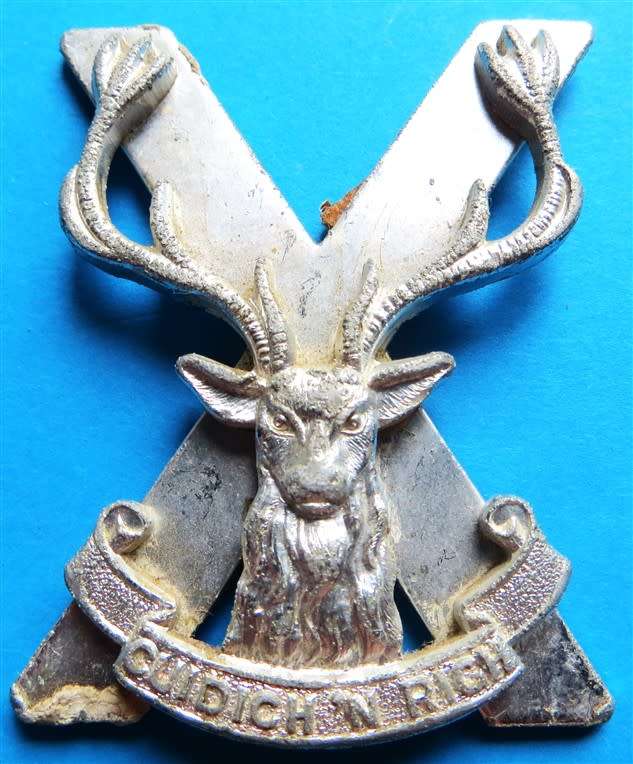 Large Vintage Seaforth Highlanders Badge Scottish