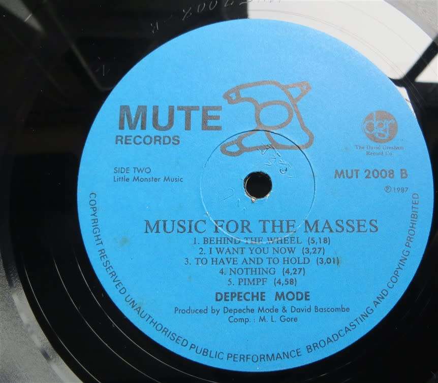 Vintage Vinyl LP - Depeche Mode - Music for the Masses - VG/VG