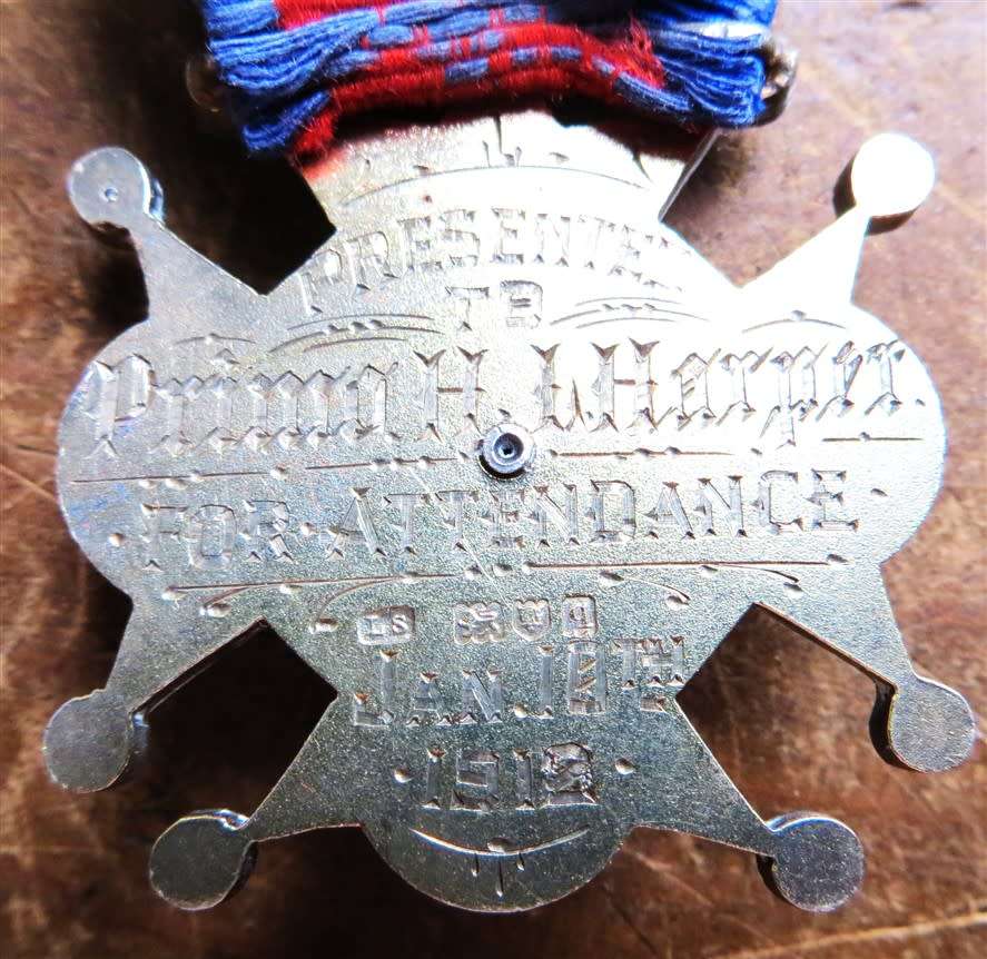 Silver Hallmarked Masonic Queens Lodge Jewel - Primo H.L Harpur 1912