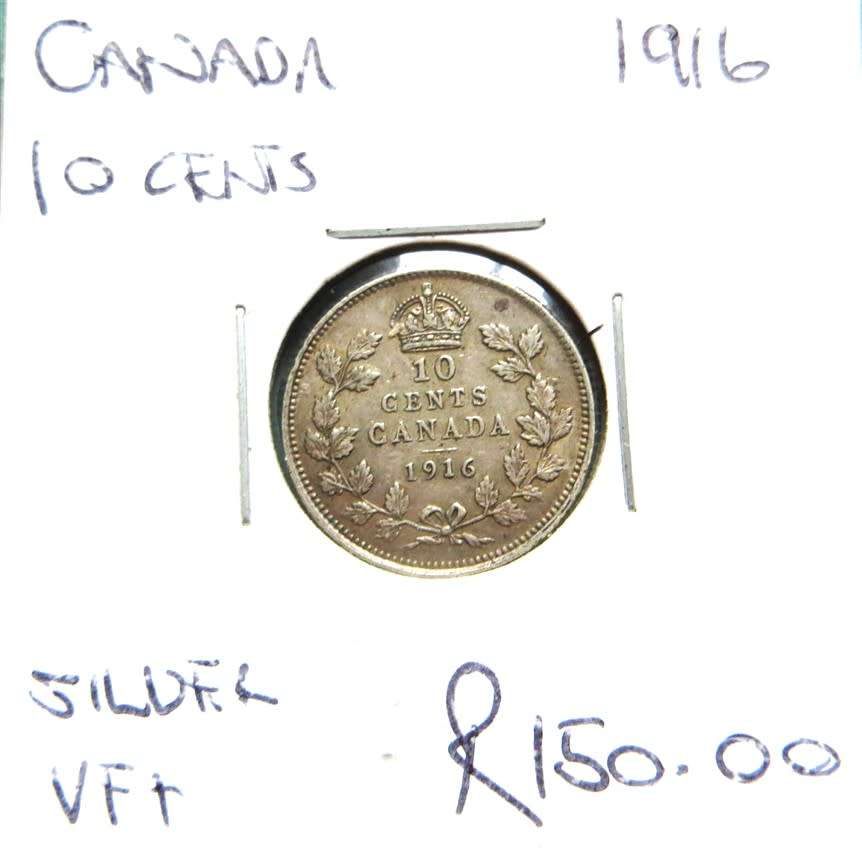 1916 Canada 10 Cents SILVER