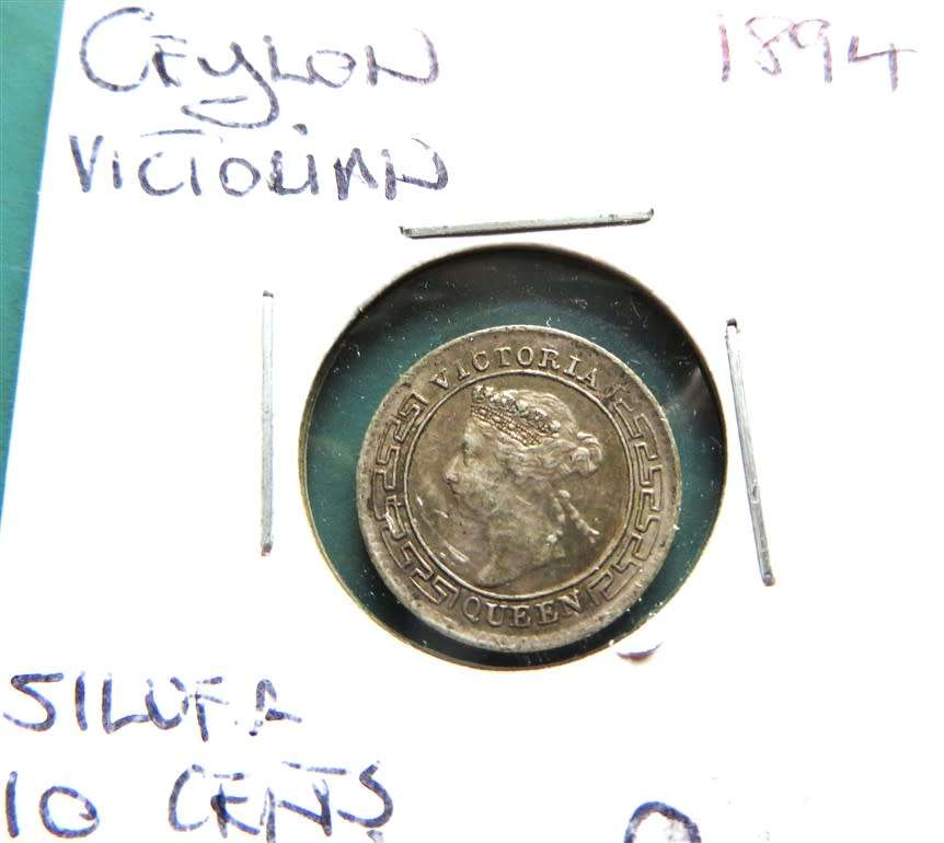 1894 Ceylon SILVER 10 Cents
