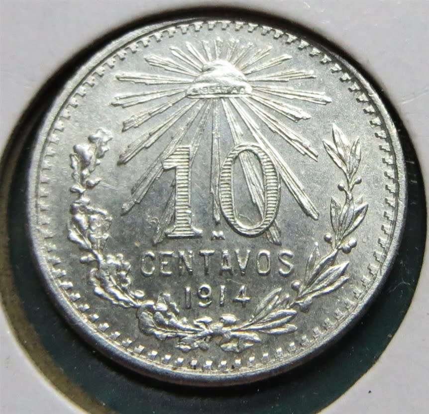 1914 Mexico 10 Cent - Condition - SILVER