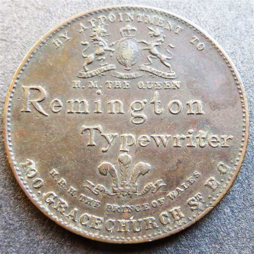 1896 Remington Typewriters 4 Generations of Royal Family Medallion