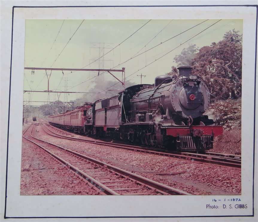 SAR/SAS Original Steam train photo 250mmx190mm - D.S Gibbs 1972 - Foxing present