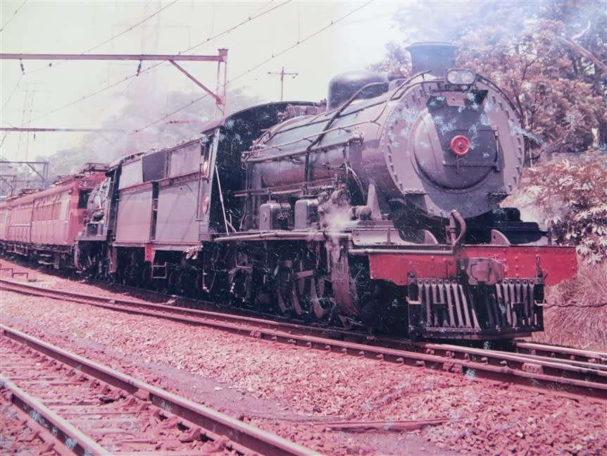 SAR/SAS Original Steam train photo 250mmx190mm - D.S Gibbs 1972 - Foxing present