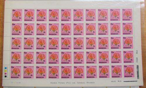 8c on 71/2c FLAME LILY FULL SHEET - @##@ LOW START @##@