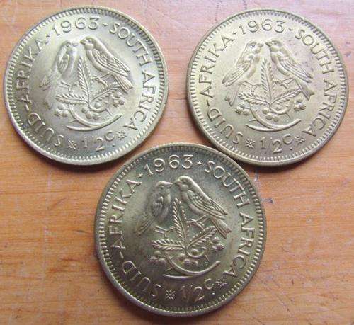 3 x 1963 1/2c  - Very Good Condition -  @** R1 START **@ bid per coin for all 3