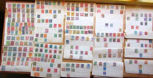 ***R1 START*** 14 x old Album pages with interesting stamps ***R1 START***