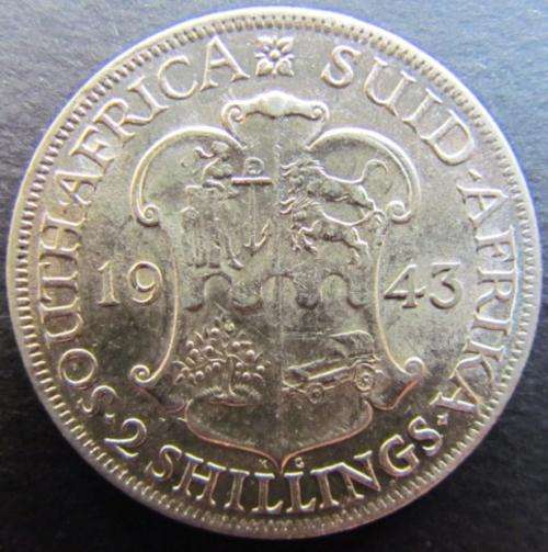 1943 2 Shillings $$HARD TO FIND $$ $$ RARE $$ R1 START $$