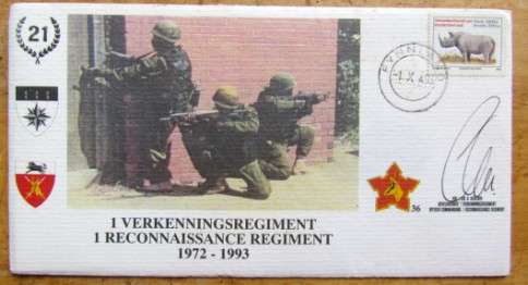 1 RECCE REGIMENT - SIGNED FDC !!!! - VERY RARE ## R1 START ##