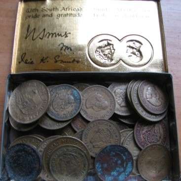 "RARE" TIN FILLED WITH SA COINS - CRAZY R1 START !!!!!!! - TIN VALUE R100+