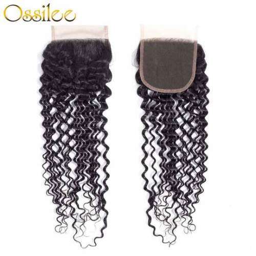 Grade 10A Brazilian Hair Black Deep Wave 3 Bundles and closureHuman Hair (8inch) upgradeable