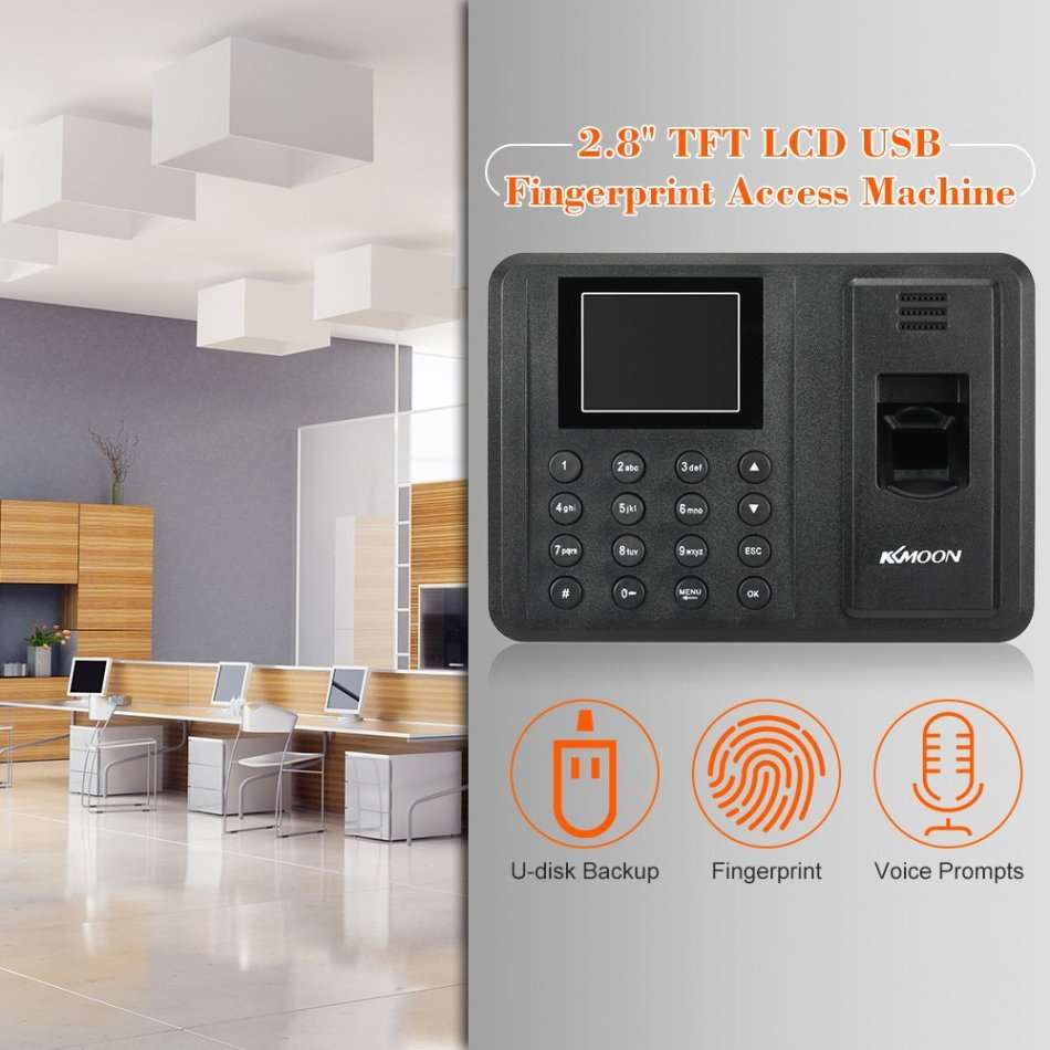 Biometric Fingerprint Time Attendance Clock System - Support Fingerprint or Password