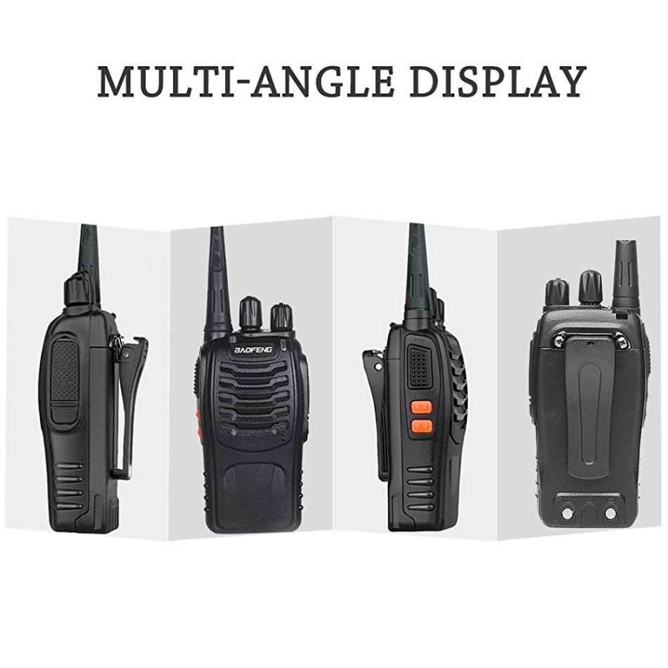 2 x Two way radio BF-888S walkie-talkie outdoor communication equipment With Original Earpiece