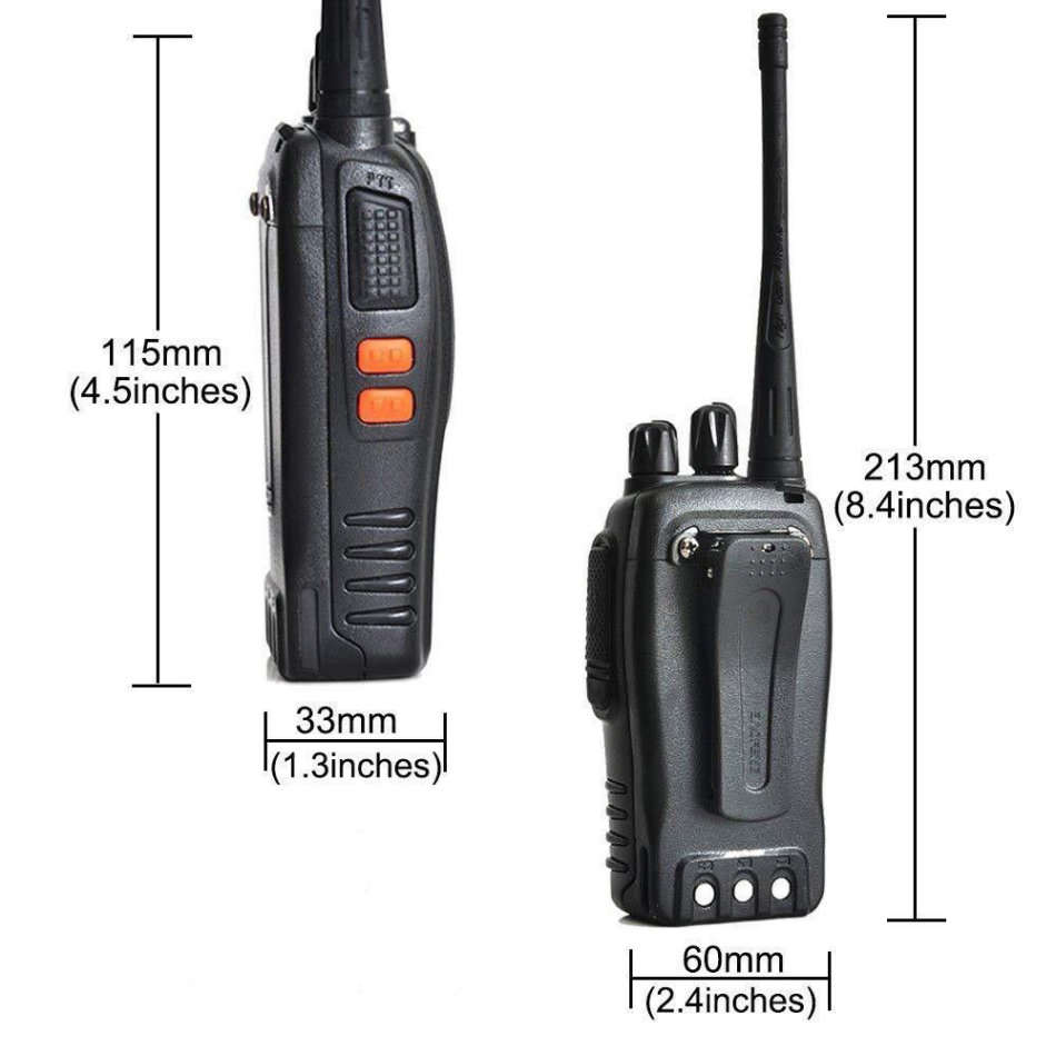 2 x Two way radio BF-888S walkie-talkie outdoor communication equipment With Original Earpiece
