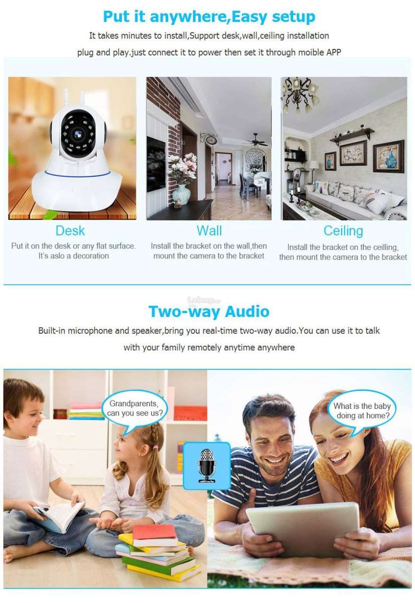 Mobile Communication Wifi Camera With Night Vision Working