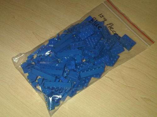 1980's Blue  Vintage Lego Blocks - 159 pieces