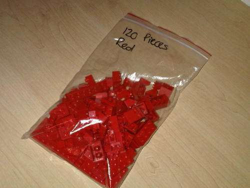 1980's Red Vintage Lego Blocks - 120 pieces