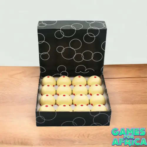 Pool Ball Red 6 Dot-Spot White (Box 16 Piece)