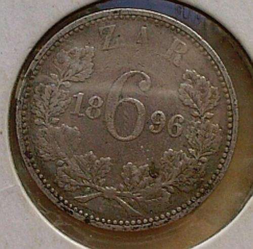 1896 ZAR SILVER SIXPENCE