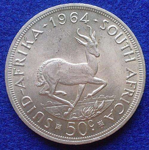 1964 SILVER 50 CENTS CRACKED DIE