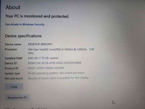 HP 15 DW3007ni i3-11th Gen 8GB RAM 1TB HDD 15.6