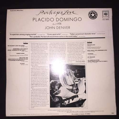 Placido Domingo With John Denver - Perhaps Love (LP) Vinyl Record