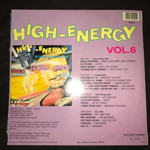 Various - High Energy VOL. 06 (LP) Vinyl Record DOUBLE ALBUM