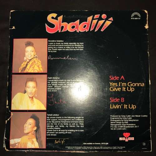 Shadiii - Yes I'm Gonna Give It Up (12") Vinyl Record