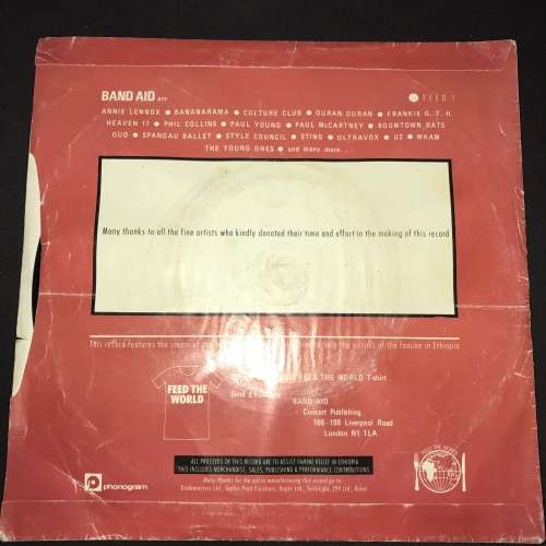 Band Aid - Do They Know It's Christmas? (7", Single) 45RPM Vinyl Record