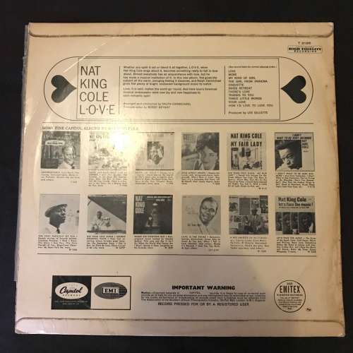 Nat King Cole - L-O-V-E (LP) Vinyl Record (MONO)