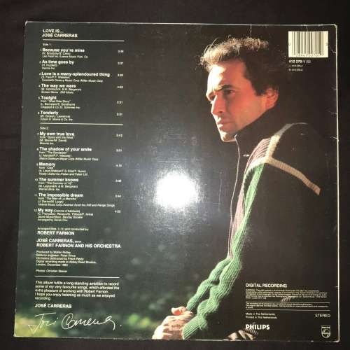 Jose Carreras - Love Is... (LP) Vinyl Record
