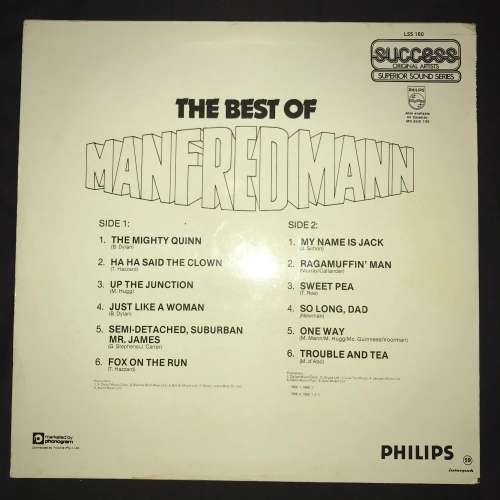 Manfred Mann - The Best Of Manfred Mann (LP) Vinyl Record