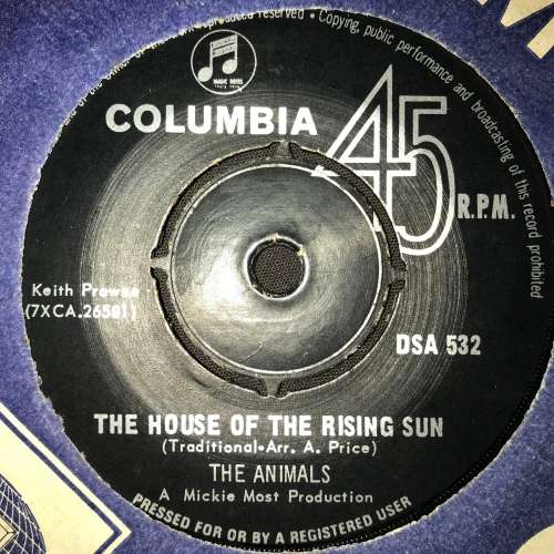 The Animals - The House Of The Rising Sun (7", Single) 45RPM