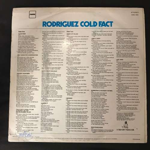 Rodriguez - Cold Fact (LP) Vinyl Record (1st Album)