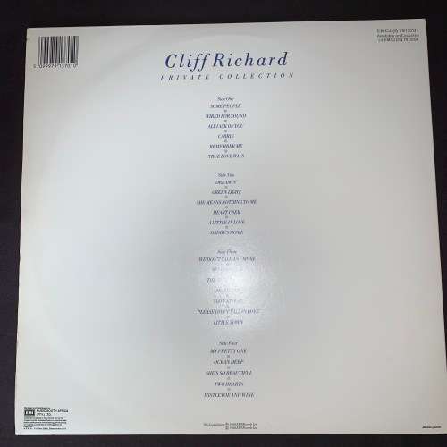 Cliff Richard - Private Collection (LP) Vinyl Record DOUBLE ALBUM