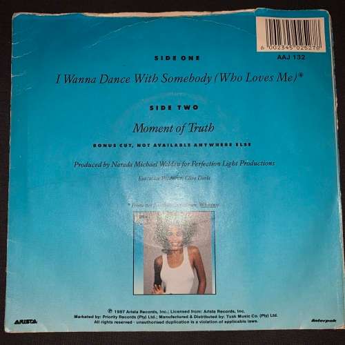 Whitney Houston - I Wanna Dance With Somebody (Who Loves Me) (7", Single) 45RPM Vinyl Record
