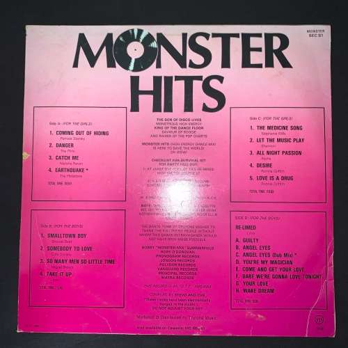 Various - Monster Hits Vol. 01 (LP) Vinyl Record DOUBLE ALBUM