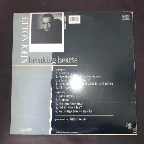 Elton John - Breaking Hearts (LP) Vinyl Record (18th Album)