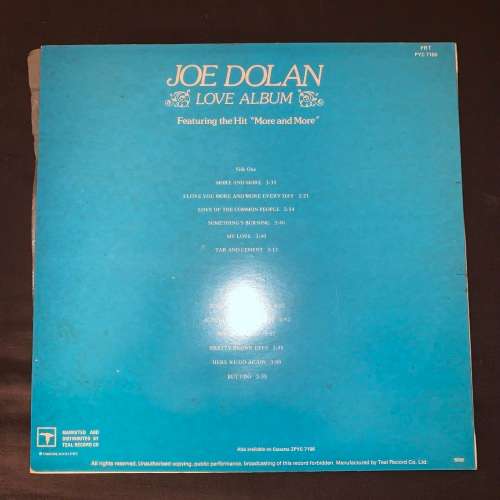 Joe Dolan - Love Album (LP) Vinyl Record