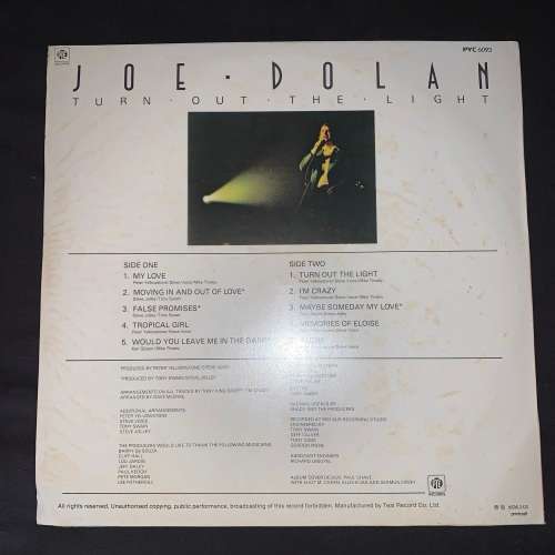 Joe Dolan - Turn Out The Light (LP) Vinyl Record