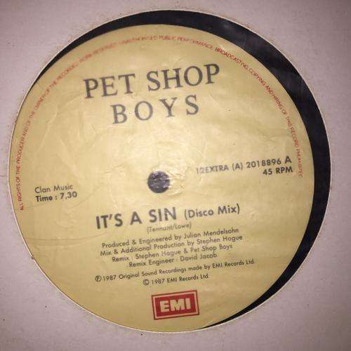 Pet Shop Boys - It's A Sin (12", Maxi-Single ) 45 RPM Vinyl Record