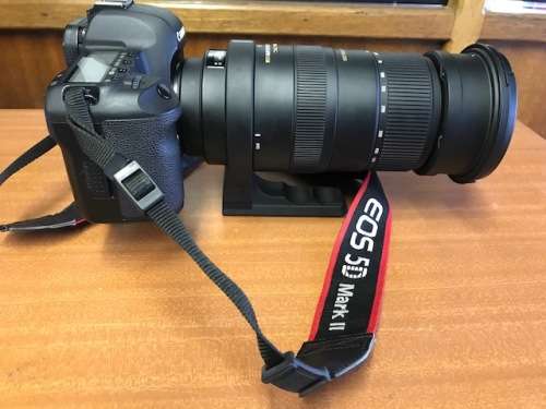 CANON 5D MARK II WITH SIGMA 50-500 LENS, BAG, EXTRA BATTERY AND SD CARDS