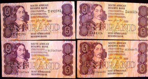 ***SCARCE  ***G DE KOCK R5 NOTES ### 4 FINE TO VF NUMBERS ### CRAZZZZY R1 START FOR 33 HOURS ONLY***