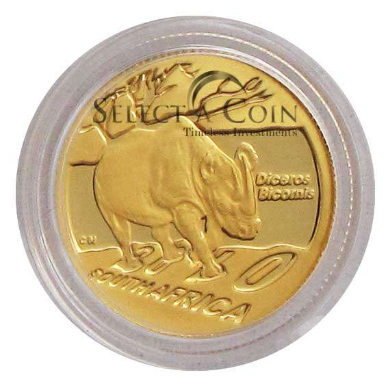 2010 Natura Black Rhino 1/10th Gold: Critically Endangered Species@ R1
