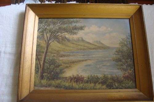 Beautiful Antique Frame Accompanied by Charming Print.  56 cm in length and 45cm in width.