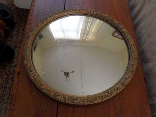 Beautiful Antique Convex Mirror.  In Excellent Condition.