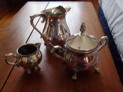 Silver Plated Suger dish and Creamers.