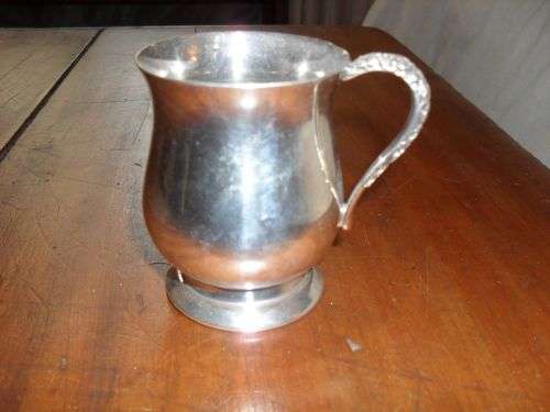 Beautiful Silver Plated Cristening Mug.