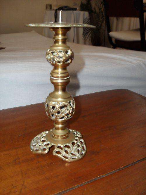 Beautiful Detailed Brass Candlestick.